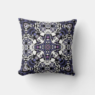 Ornamental style geometric moroccan kaliedoscope m throw pillow