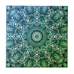 Ornamental style geometric moroccan kaliedoscope m tile