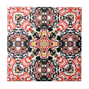 Ornamental style geometric moroccan kaliedoscope m tile
