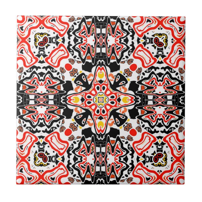 Ornamental style geometric moroccan kaliedoscope m tile (Front)