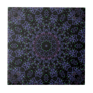 Ornamental style geometric moroccan kaliedoscope m tile