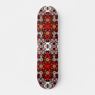 Ornamental style geometric moroccan kaliedoscope  skateboard