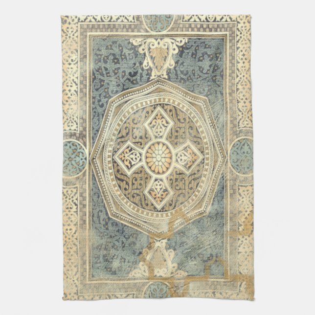 Ornamental Tapestry with Ornate Geometric Design Kitchen Towel (Vertical)