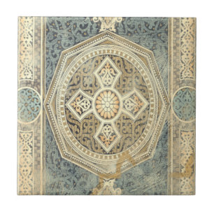 Ornamental Tapestry with Ornate Geometric Design Tile