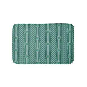 Ornamental Teal Pattern Bath Mat