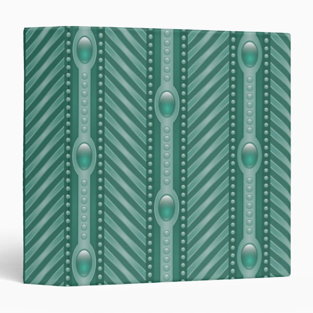 Ornamental Teal Pattern Binder (Front/Spine)