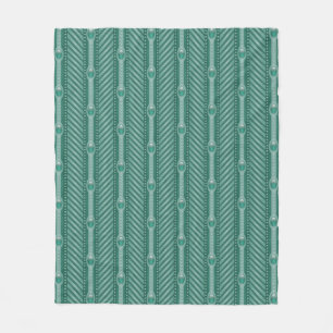 Ornamental Teal Pattern Fleece Blanket