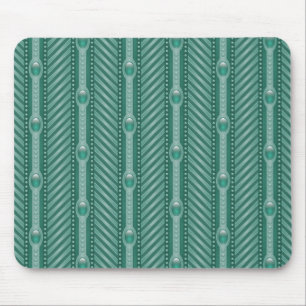 Ornamental Teal Pattern Mouse Pad
