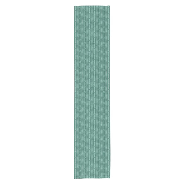 Ornamental Teal Pattern Short Table Runner (Front)