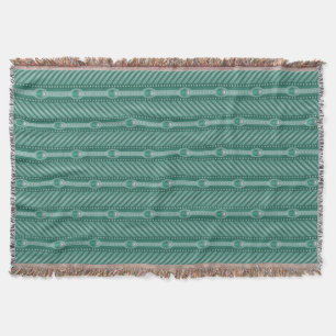 Ornamental Teal Pattern Throw Blanket