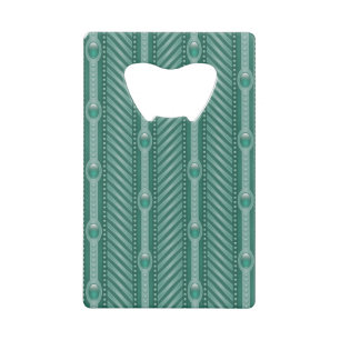 Ornamental Teal Pattern Wallet Bottle Opener