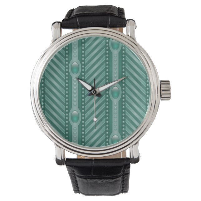Ornamental Teal Pattern Watch (Front)