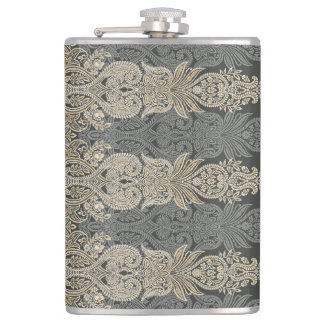 Ornamental Traditional Paisley design Hip Flask