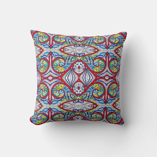 Ornamental Tribal Seamless pattern. Illustration.  Throw Pillow (Front)