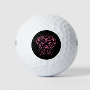 Ornamental Valentine's Day Heart Golf Balls