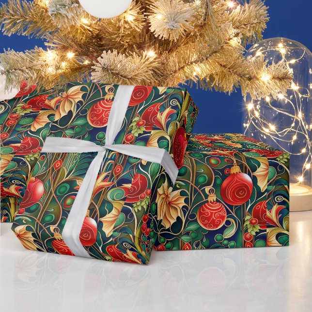 Ornamental Vibrant Christmas Wrapping Paper (Holidays)