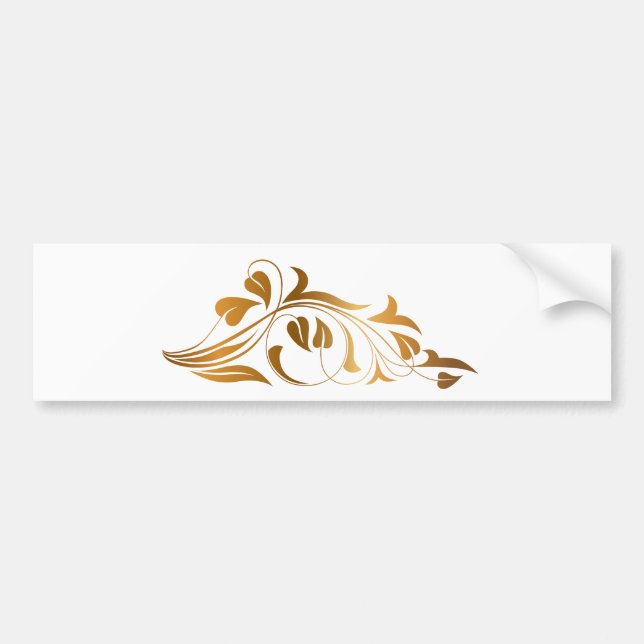 Ornamental white background bumper sticker (Front)