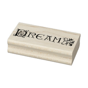 Ornamental Word Flourish Dream Rubber Stamp