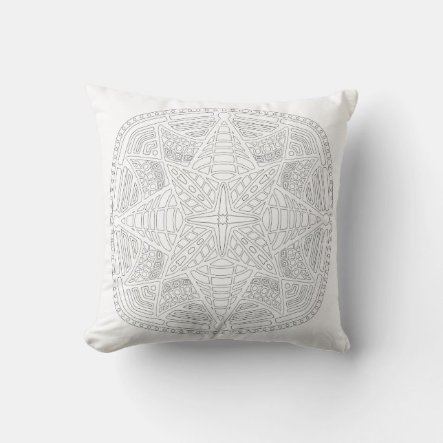 OrnaMENTALs #0019 Starburst Bling Colour Your Own Throw Pillow (Front)