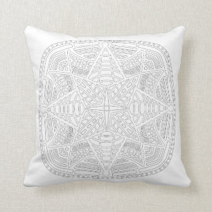 OrnaMENTALs #0019 Starburst Bling Colour Your Own Throw Pillow