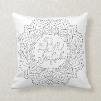 OrnaMENTALs #0022 Be My Mandalatine Colour Your Throw Pillow