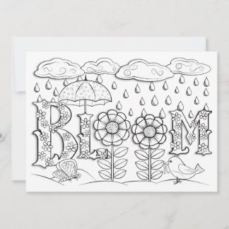 OrnaMENTALs Bloom Flowers and Rain Colour Your Own