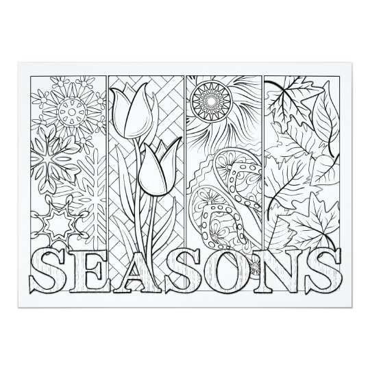 OrnaMENTALs Four Seasons Colour Your Own Card
