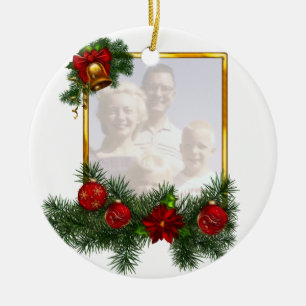 Ornamented Christmas Picture Frame Ceramic Ornament