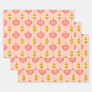 Ornaments and beads Pink gift wrap 3 pack