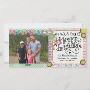 Ornaments and Mittens Christmas Holiday Photo Card