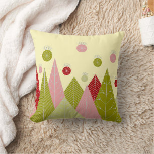 Ornaments and Trees Christmas Throw Pillow