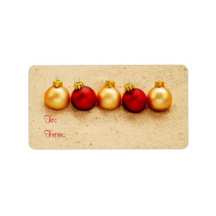 Ornaments at the Beach Gift Tag Label