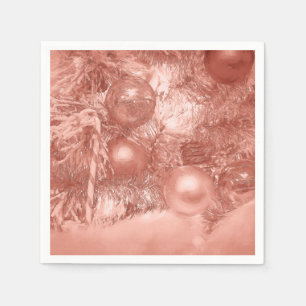 Ornaments Christmas Tree Rose Gold Holiday Napkin