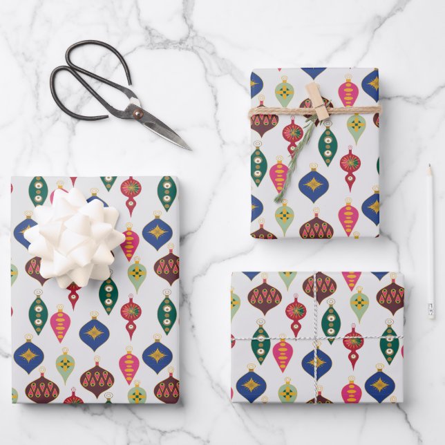 Ornaments Galore: Christmas Gift Wrap Delight (Front)