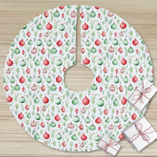Ornaments Pattern Christmas Brushed Polyester Tree Skirt