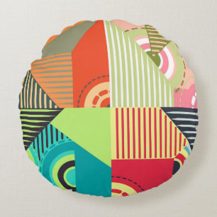 Ornaments Set: Background Design Elements. Round Pillow