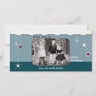 Ornaments & Snow Christmas Greeting Holiday Card