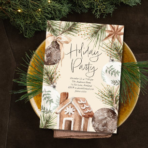 Ornaments Surround Holiday Party Card