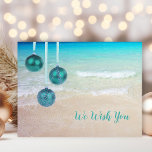 Ornaments Tropical Beach Christmas Postcard<br><div class="desc">Ornaments and beach scene Christmas postcard.  Send to friends and family from a tropical location and customize with your choice of greeting and signature on the back.</div>