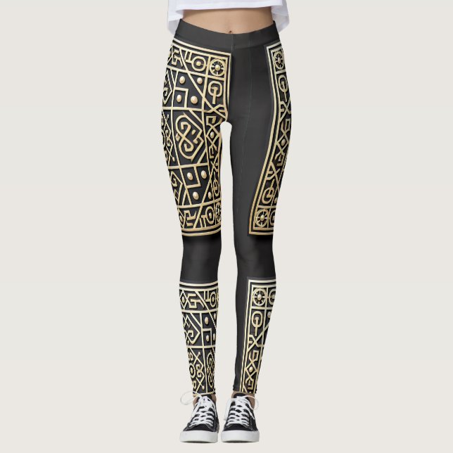 Ornat Black & Gold Leggings baroques (Devant)