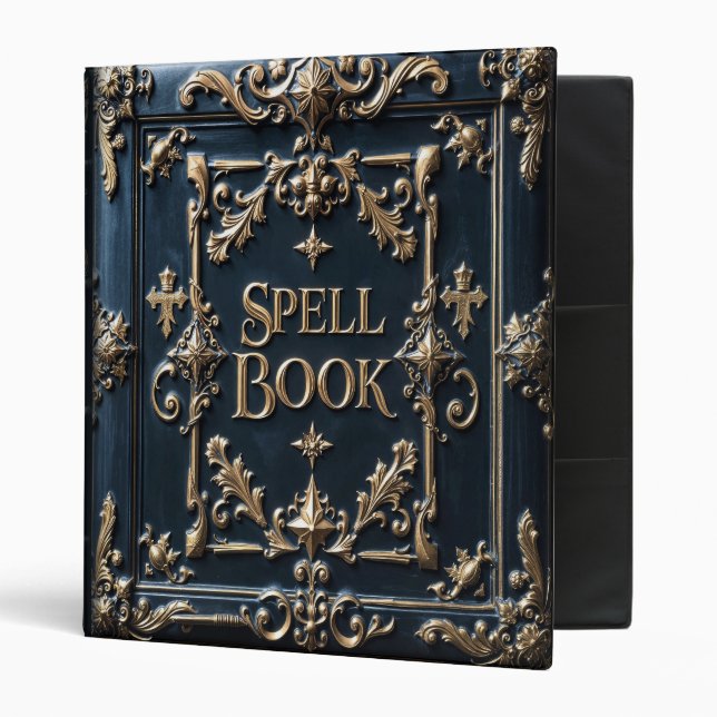 Ornat bleu cuir épell Livre 3 Classeur anneau (Devant/intérieur)