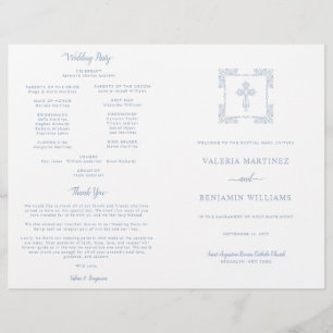 Ornat Dusty Bleu Catholique Mariage programme de m