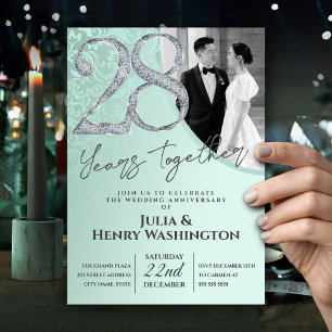Ornate 28th Wedding Anniversary Invitation