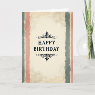 Ornate Aged Paper Birthday Card