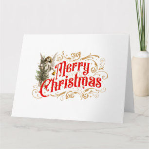 Ornate Angel-Merry Christmas-Retro Card