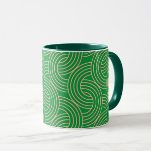 Ornate art deco green and gold  mug