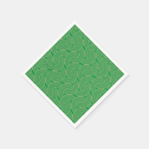 Ornate art deco green and gold napkin