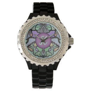 Ornate Art Deco Pattern Monogram Watch