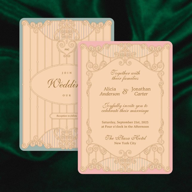 Ornate Art Nouveau Wedding Invitation (Créateur téléchargé)