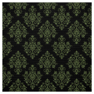 Ornate Baroque black Damask pattern fabric